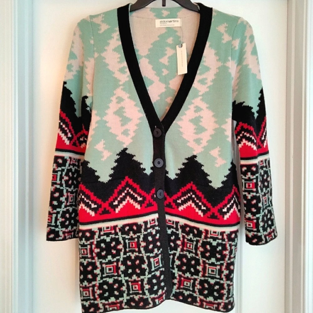 NWT Sz XS Anthro Aldomartin's Fair Isle Long Cardigan